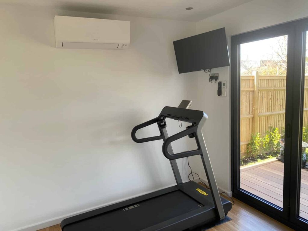 Home gym in garden room Tunbridge Wells - eDEN Garden Rooms